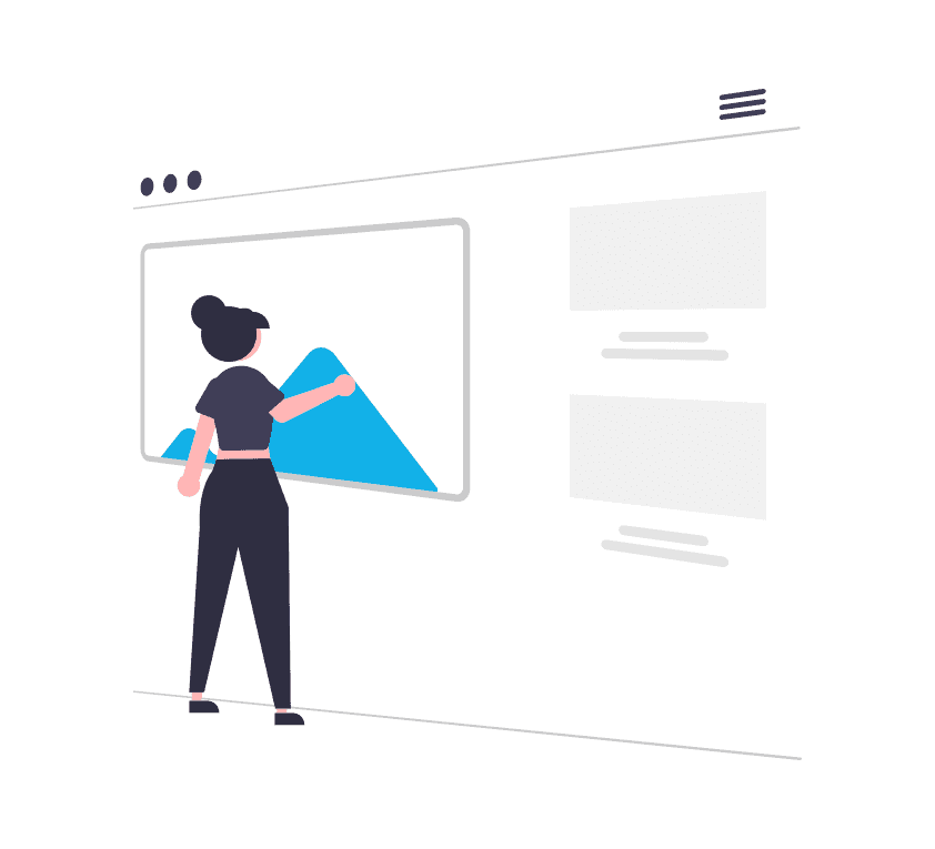 illustration of women choosing an online shopping experience