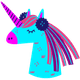 pretty blue unicorn logo